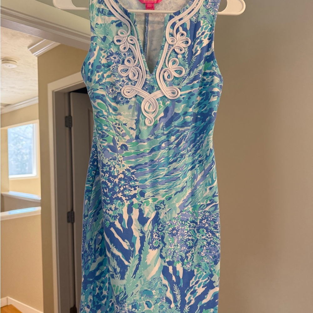 Lilly Pulitzer Blue and Green Mini Dress